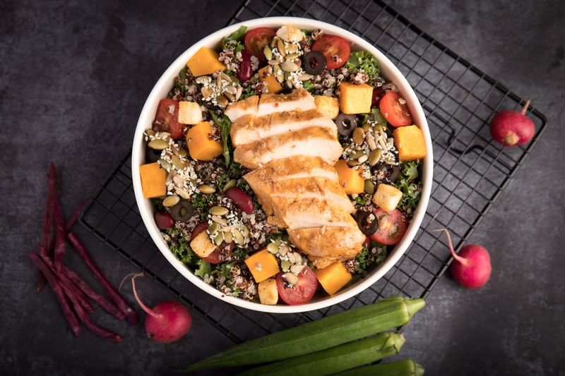 Spicy tuna poke salad with sesame ginger dressing